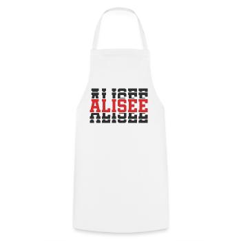 Alisee t-shirt t-shirt gift idea stacked text - Cooking Apron - white - Front - AI Model Male 185 dark (185cm)