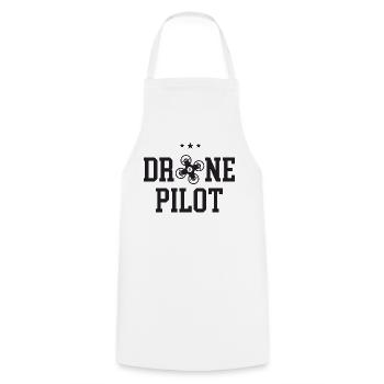 Drone Pilot - Cooking Apron - white - Front - AI Model Male 185 dark (185cm)
