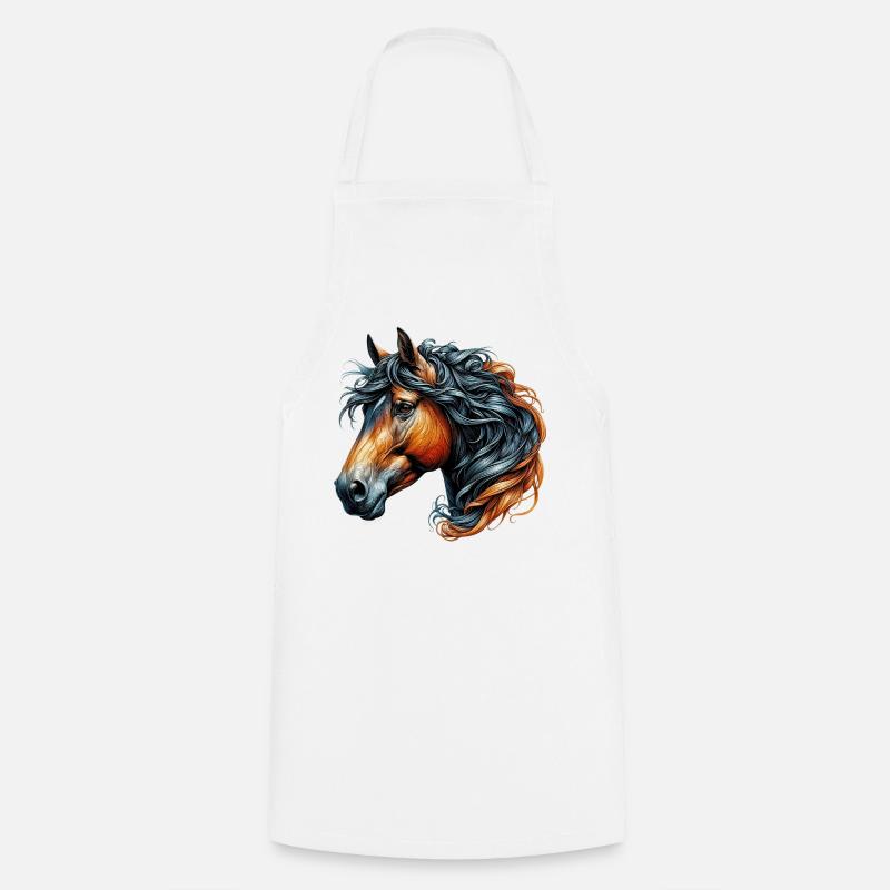 Cheval - Tablier de cuisine - blanc