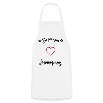 PAPY. FÊTE DES PÈRES. BONNE FÊTE PAPY. JE T'AIME. - Tablier de cuisine - blanc - Devant - AI Model Male 185 dark (185cm)