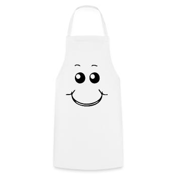 Visage souriant - Tablier de cuisine - blanc - Devant - AI Model Male 185 dark (185cm)