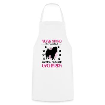 Ovcharka woman and her Caucasian Ovcharka - Cooking Apron - white - Front - AI Model Male 185 dark (185cm)