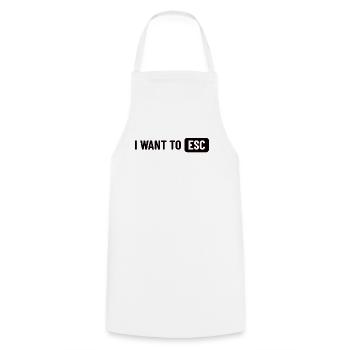 I want to ESC - Informatiker, Entwickler Geschenk - Kochschürze - Weiß - Vorne - AI Model Male 185 dark (185cm)