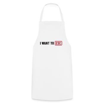 I want to ESC - Informatiker, Entwickler Geschenk - Kochschürze - Weiß - Vorne - AI Model Male 185 dark (185cm)