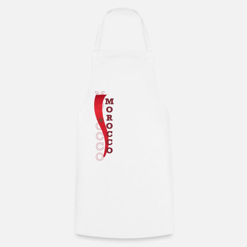 Drapeau du Maroc qui Inspire le Respect Admiration - Tablier de cuisine - blanc