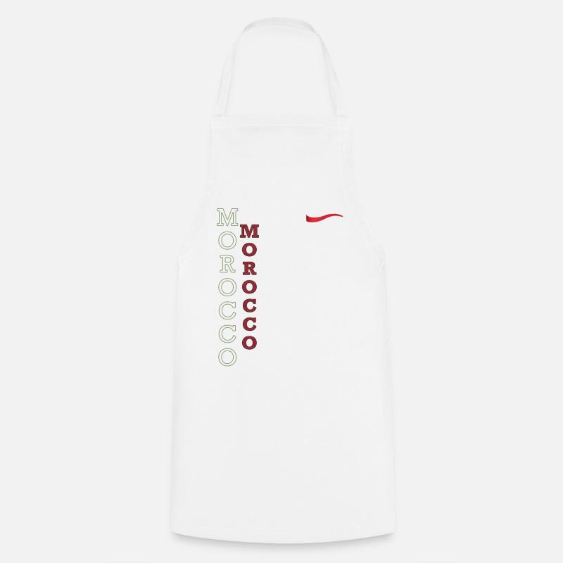 Drapeau Marocain Affichez vos Couleurs avec Fierté - Tablier de cuisine - blanc