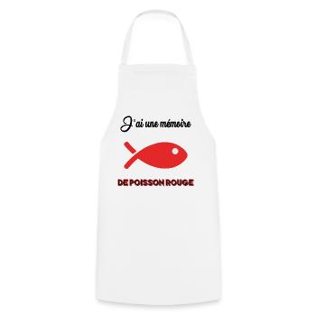 FISH. APRIL FOOL. HUMOR. SEA - Cooking Apron - white - Front - AI Model Male 185 dark (185cm)