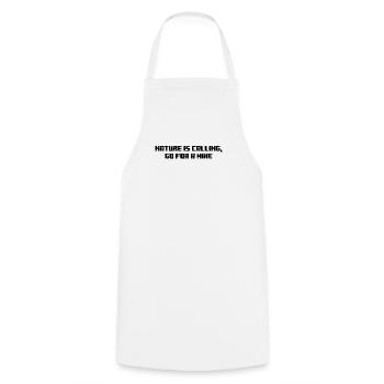 Hiking - Nature is calling, go for a hike - Cooking Apron - white - Front - AI Model Male 185 dark (185cm)