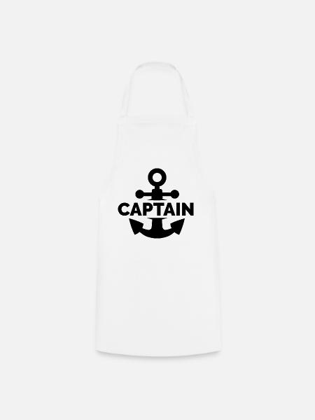 captain Anker Symbol Logo See Meer Schiff Boot - Kochschürze - Weiß