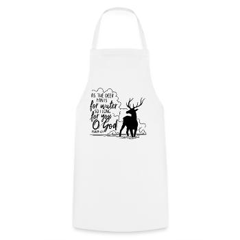 As the deer pants for water - Cooking Apron - white - Front - AI Model Male 185 dark (185cm)