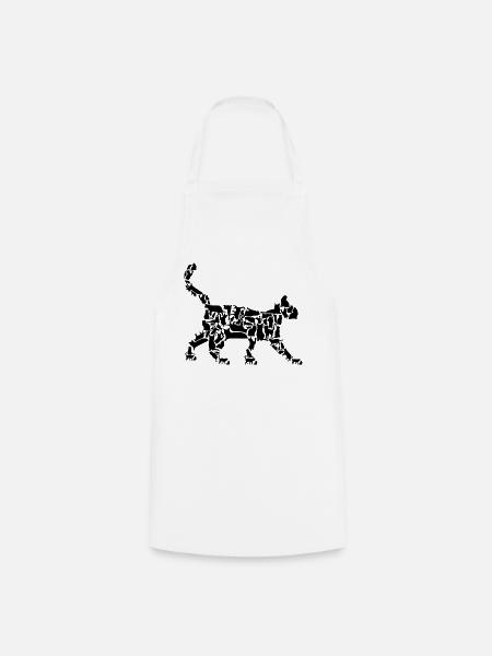 Katze - Kochschürze - Weiß
