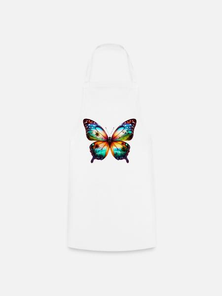 Schmetterling - Kochschürze - Weiß