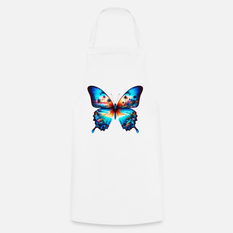 Butterfly - Cooking Apron - white