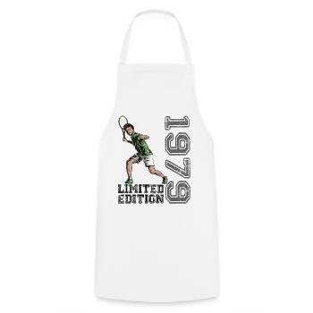 Limited Edition 1979 Limited Edition Tennis - Cooking Apron - white - Front - AI Model Male 185 dark (185cm)