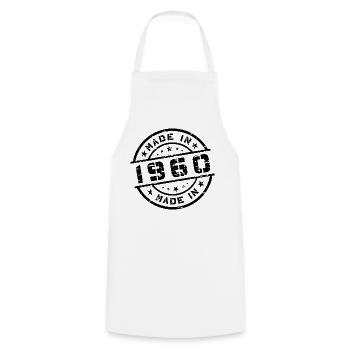 Année de naissance Anniversaire Né en - Fabriqué en 1960 - Tablier de cuisine - blanc - Devant - AI Model Male 185 dark (185cm)