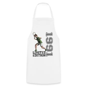 Limited Edition 1991 Limited Edition Tennis - Cooking Apron - white - Front - AI Model Male 185 dark (185cm)