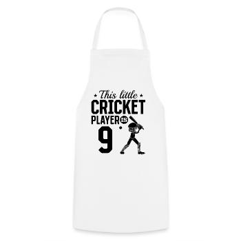 This little Cricket Player is 9 Years Old - 9th Bi - Kochschürze - Weiß - Vorne - AI Model Male 185 dark (185cm)