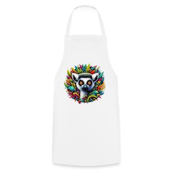 Lémurien - Tablier de cuisine - blanc - Devant - AI Model Male 185 dark (185cm)
