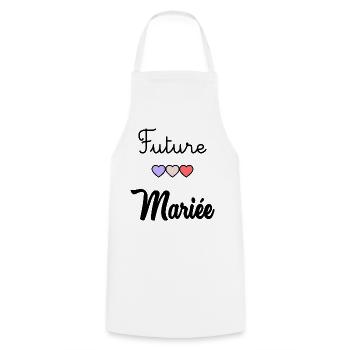 FUTURE MARIEE. EVJF - Tablier de cuisine - blanc - Devant - AI Model Male 185 dark (185cm)