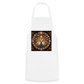 Colorful Tree of Life - Cooking Apron - white - Front - AI Model Male 185 dark (185cm)