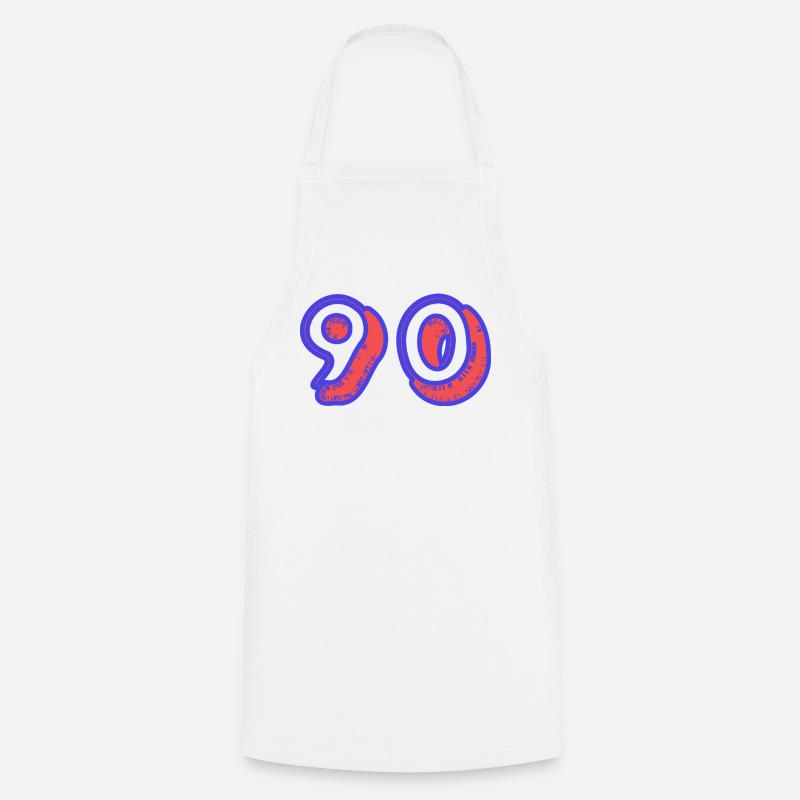 90. 90 ANS. 90e ANNIVERSAIRE. ANNIVERSAIRE 90 ANS. - Tablier de cuisine - blanc