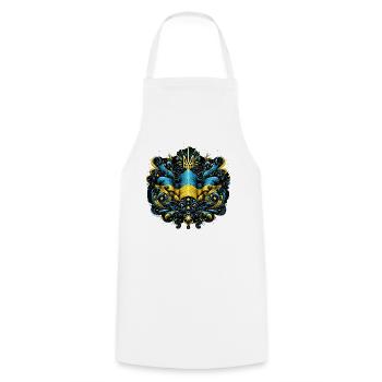 Ukraine Drapeau ukrainien Drapeau Liberté - Tablier de cuisine - blanc - Devant - AI Model Male 185 dark (185cm)