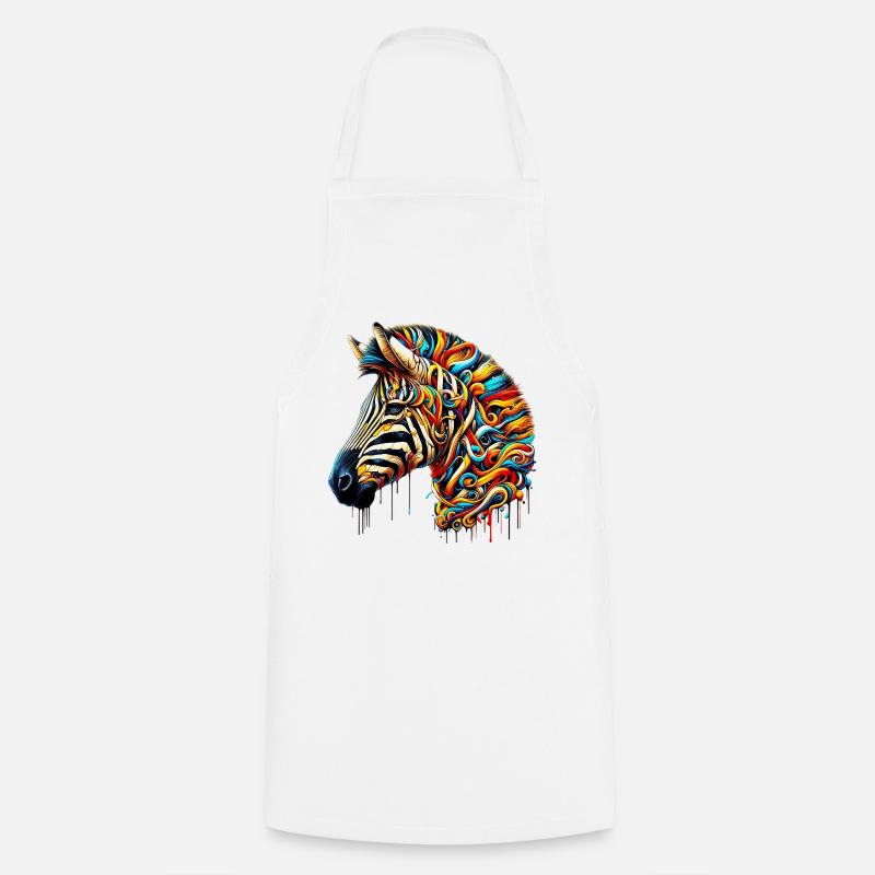 Zebra - Kochschürze - Weiß