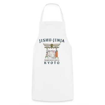 Kyoto in Japan, Jishu-Jinja, Kami for Love, Torii - Cooking Apron - white - Front - AI Model Male 185 dark (185cm)