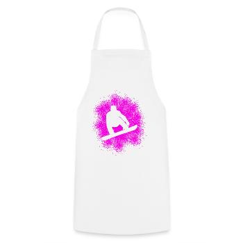 Amateurs de snowboard sports d’hiver - Tablier de cuisine - blanc - Devant - AI Model Male 185 dark (185cm)