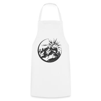 Mountains Outdoor Nature Forest Landscape Graphic Logo - Cooking Apron - white - Front - AI Model Male 185 dark (185cm)