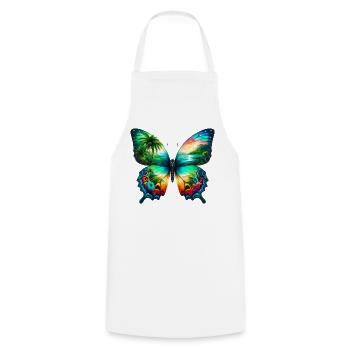 Schmetterling - Kochschürze - Weiß - Vorne - AI Model Male 185 dark (185cm)