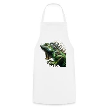 Iguana - Cooking Apron - white - Front - AI Model Male 185 dark (185cm)