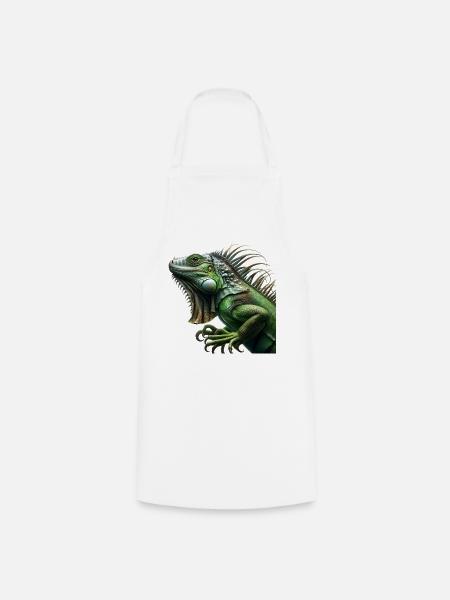 Leguan - Kochschürze - Weiß