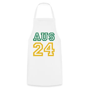 Australia Australien - Cooking Apron - white - Front - AI Model Male 185 dark (185cm)