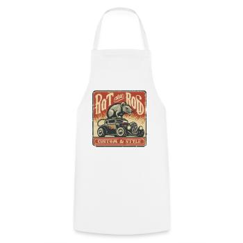 Ratsking Ratlook Shirt – Rustic Custom Style - Cooking Apron - white - Front - AI Model Male 185 dark (185cm)