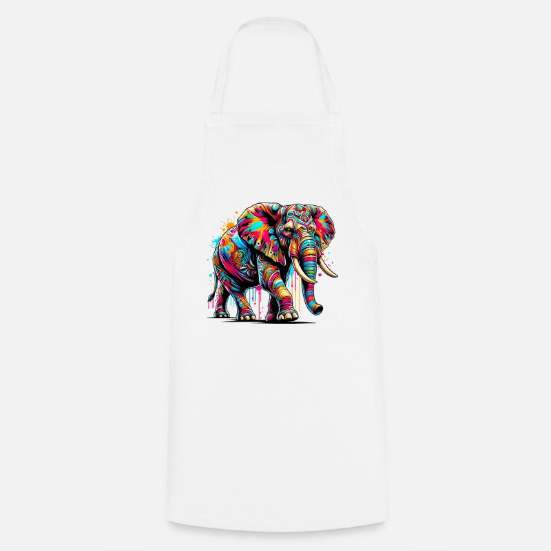 Elephant - Cooking Apron - white