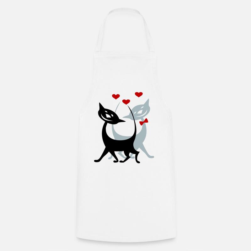 verliebte Katzen - Kochschürze - Weiß