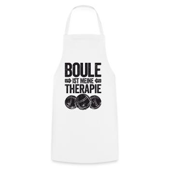 Boule ist meine Therapie! Bouler Boulespieler - Kochschürze - Weiß - Vorne - AI Model Male 185 dark (185cm)