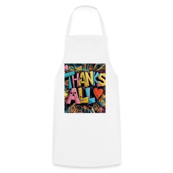 Graffiti Style Thank You Heart Design - Cooking Apron - white - Front - AI Model Male 185 dark (185cm)