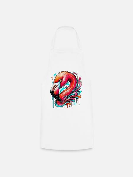 Flamingo - Kochschürze - Weiß