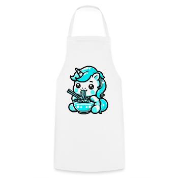 Japonais Kawaii Licorne Ramen Cuisine Asiatique - Tablier de cuisine - blanc - Devant - AI Model Male 185 dark (185cm)