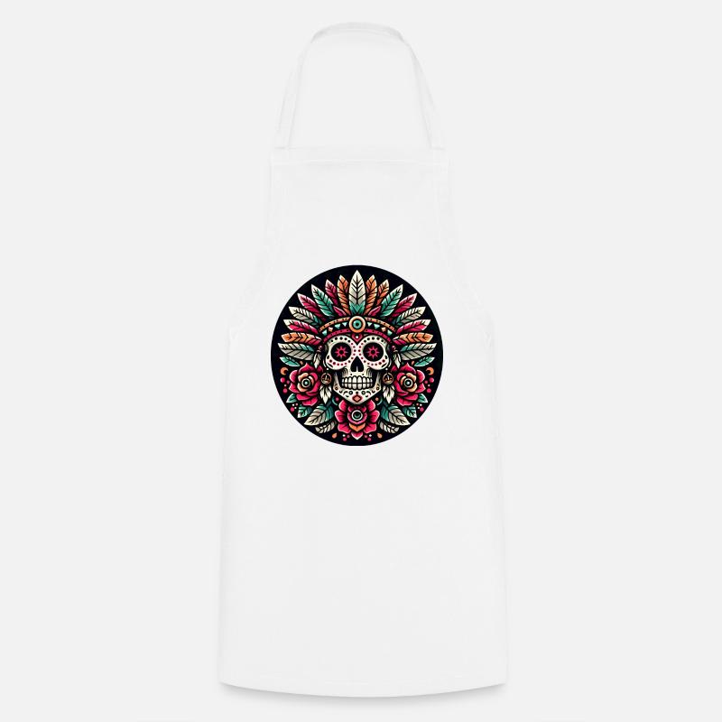 Crâne maya 2 - Tablier de cuisine - blanc