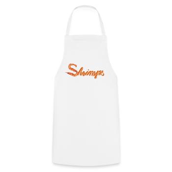 two shrimps or shrimps as funny typography - Cooking Apron - white - Front - AI Model Male 185 dark (185cm)