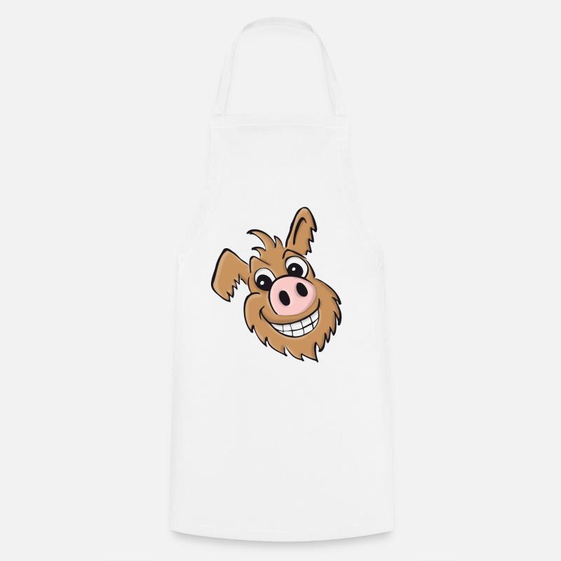 Pig dog - friendly - Cooking Apron - white