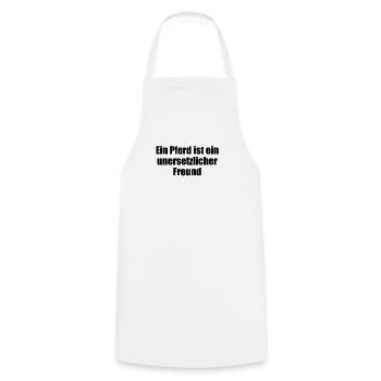Riding - A horse is an irreplaceable friend - Cooking Apron - white - Front - AI Model Male 185 dark (185cm)