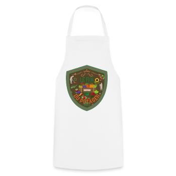Roi du potager. Fête jardinier. Fruits et légumes - Tablier de cuisine - blanc - Devant - AI Model Male 185 dark (185cm)