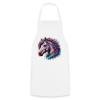 Cheval - Tablier de cuisine - blanc - Devant - AI Model Male 185 dark (185cm)