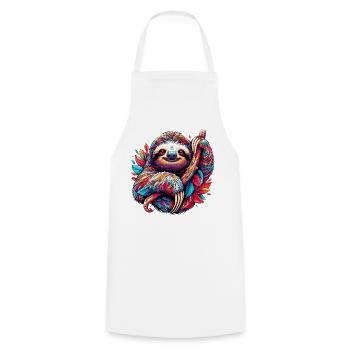 Sloth - Cooking Apron - white - Front - AI Model Male 185 dark (185cm)