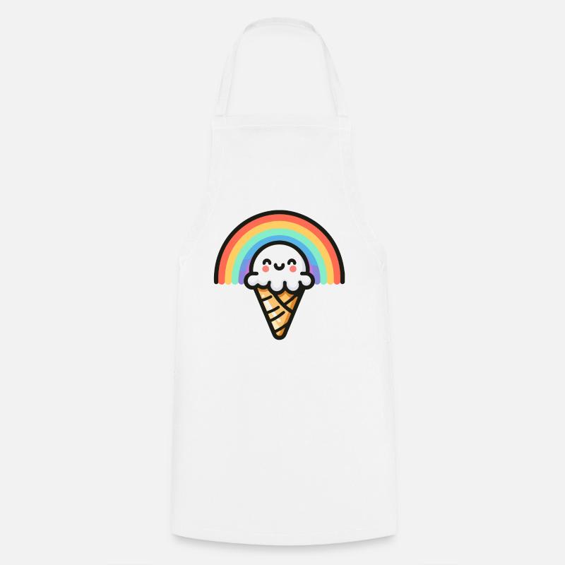 Rainbow Scoop : l’arc le plus doux - Tablier de cuisine - blanc