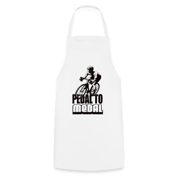 Pedal To Medal Road Bike Road Bike Road Bikes Road Bike - Cooking Apron - white - Front - AI Model Male 185 dark (185cm)